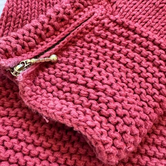 Rico chunky knit sweater zip up cardigan sz m fairy grunge boho cotton autumn - Picture 8 of 8